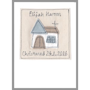 Personalised Embroidered Christening Card For Boys, Son, Grandson, Godson - Baptism Card - 1st Holy Communion Card - Confirmation Card image 11