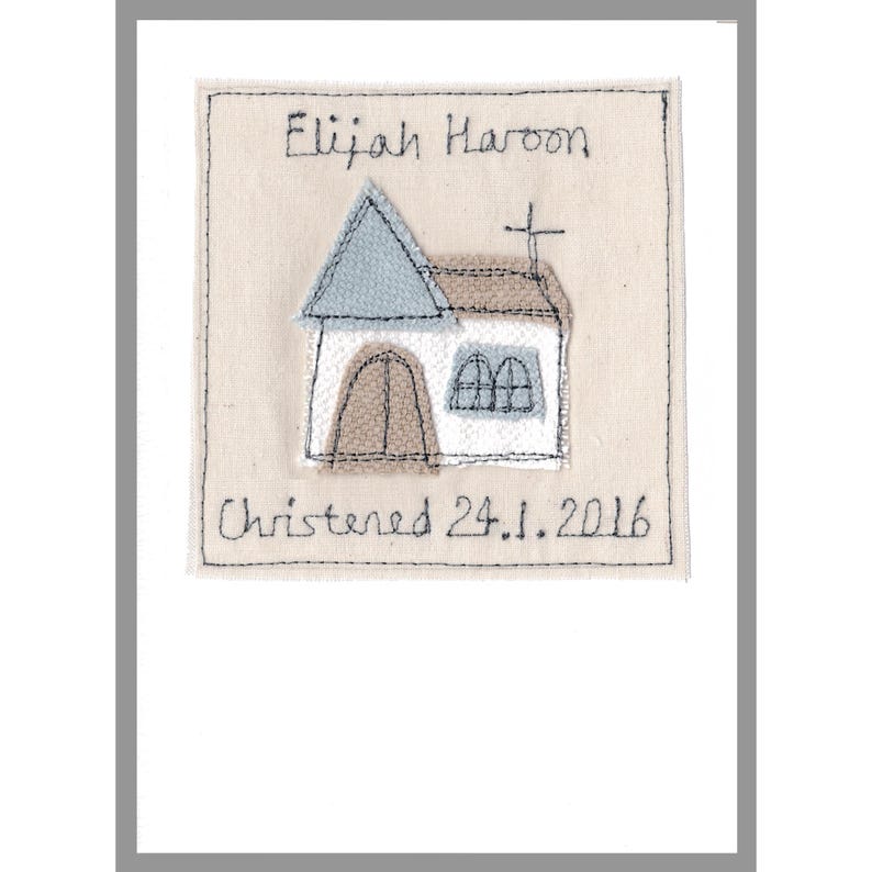 Personalised Embroidered Christening Card For Boys, Son, Grandson, Godson - Baptism Card - 1st Holy Communion Card - Confirmation Card image 11