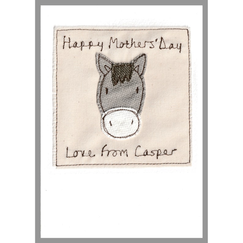 Personalised Embroidered Horse Card Pony Birthday Card For Girl Or Boy Birthday Card From The Horse Horse Lovers Card Thank You Card image 6