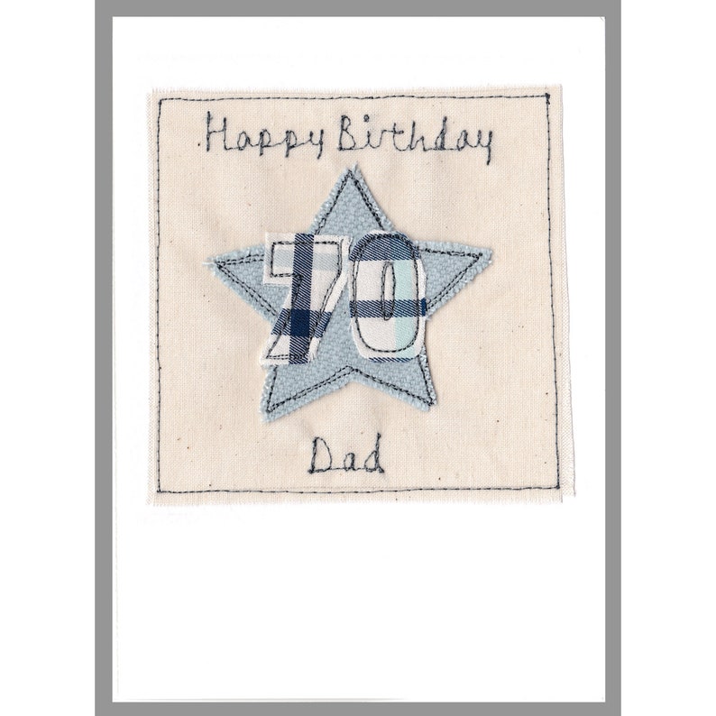 Personalised Embroidered Special Age Birthday Card For Him Star Birthday Card For 1st 18th 21st 30th 40th 50th 60th 70th 80th 90th 100th image 8