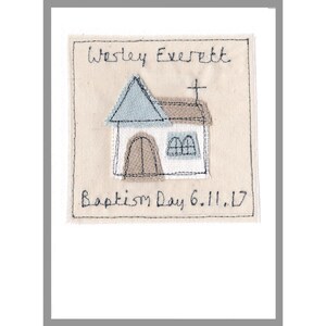 Personalised Embroidered Christening Card For Boys, Son, Grandson, Godson - Baptism Card - 1st Holy Communion Card - Confirmation Card image 10