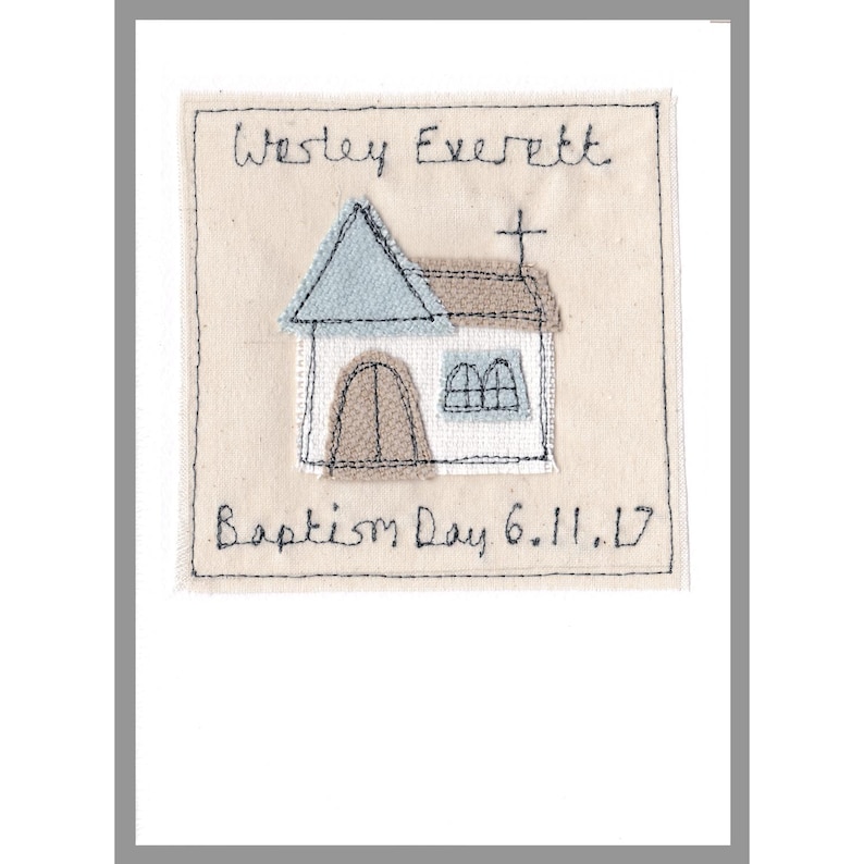 Personalised Embroidered Christening Card For Boys, Son, Grandson, Godson - Baptism Card - 1st Holy Communion Card - Confirmation Card image 10