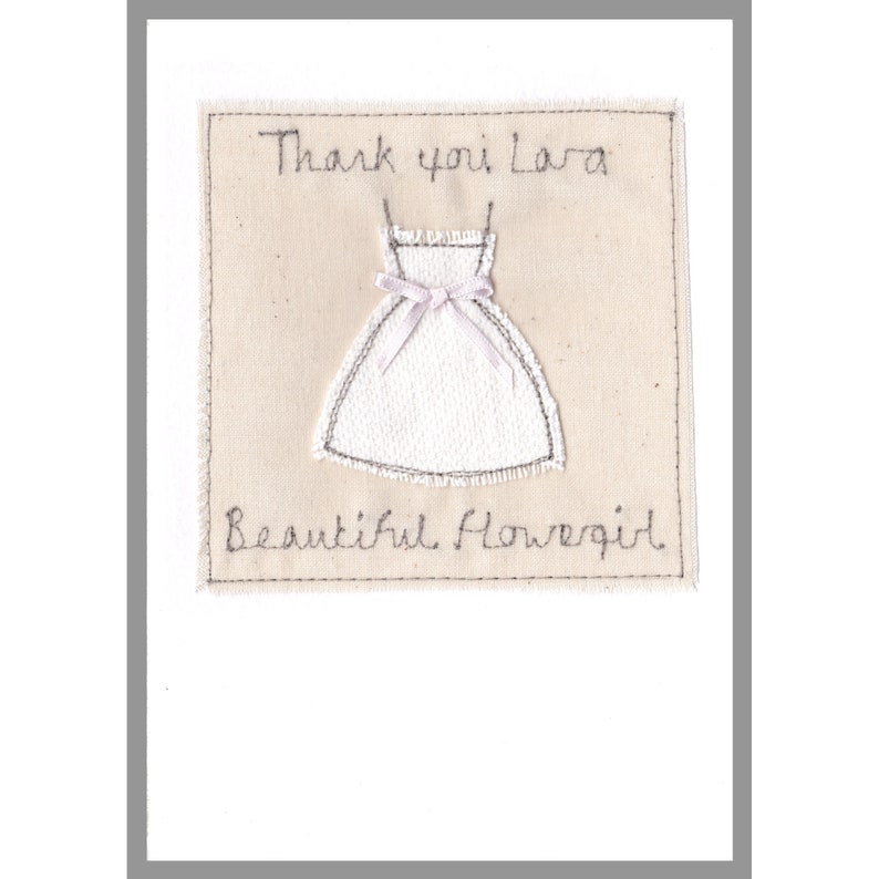 Personalised Embroidered Thank You Card For Bridesmaid, Flower Girl, Maid Of Honour Will You Be My Bridesmaid Card Bridesmaid Dress Card image 8