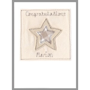 Personalised Embroidered Star Well Done Card Congratulations Card For Passing Exams, Graduation, New Job, Qualifying You're A Star Card image 9