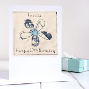 Carte personnalisée de fleurs brodées pour anniversaire, fête des mères, amitié, je pense à vous, juste parce que, merci professeur, retraite
