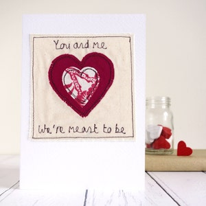 Carte personnalisée coeur d'amour brodée - carte de Saint-Valentin romantique pour femme, mari, petite amie, petit ami - 40e anniversaire rubis