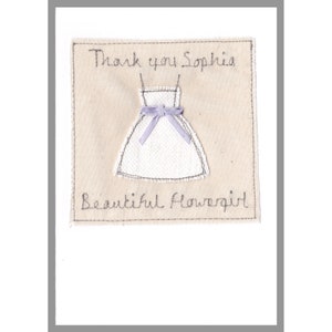 Personalised Embroidered Thank You Card For Bridesmaid, Flower Girl, Maid Of Honour Will You Be My Bridesmaid Card Bridesmaid Dress Card image 9