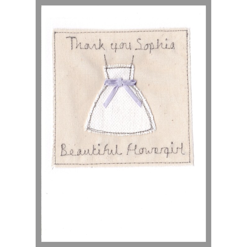 Personalised Embroidered Thank You Card For Bridesmaid, Flower Girl, Maid Of Honour Will You Be My Bridesmaid Card Bridesmaid Dress Card image 9