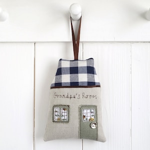 Personalised Embroidered Hanging House Decoration New Home Housewarming Gift House Name Sign First Home Keepsake Gift Lavender Bag image 10