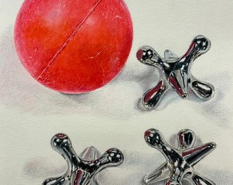 Jacks Toy Hyper Realistic Colored Pencil Drawing