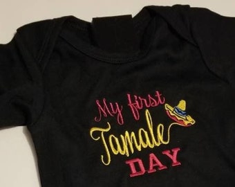 Tamale Squad / My First Tamale Day / Baby Bodysuit / Embroidered Tamale Day Shirt