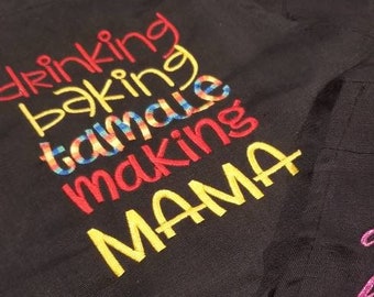 Drinking Holiday Apron / Tamale Squad / Mama Drinking Baking Apron  Holiday Gift Ideas