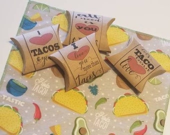 Valentine's Gift / Taco Tuesday / Taco Gift Box / Gift For Her / for Him / Reusable Cloth / Taco Hankies / Reusable Cloth / Gift Ideas