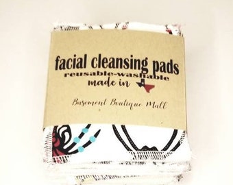 Soft Reusable Face Wipes / 24 Zero Waste Makeup Pads / Facial Cleansing Wipes / 24 count