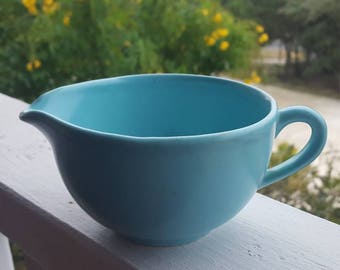 Blue Ceramic Vintage Creamer / Shabby Chic Dish / USA Antique Creamer