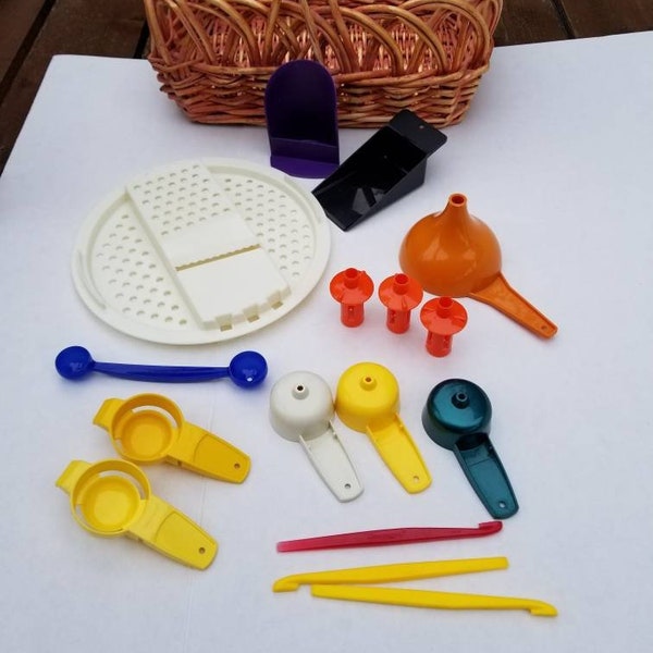 Vintage Tupperware Gadgets / Kitchen Gadgets / Strainers / Peeler / Shredder / Egg Separator  / Scoops / Grater