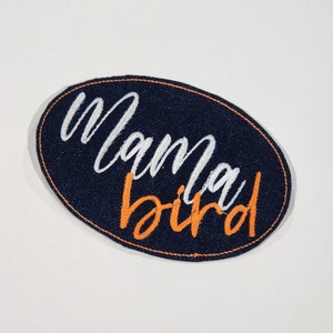 Mama Bird Denim Patch / Embroidered Patch / Iron On Hat Patch / Hippie Patch / VW patch / Cap Jacket Clothing Patch / Roadrunner Patch