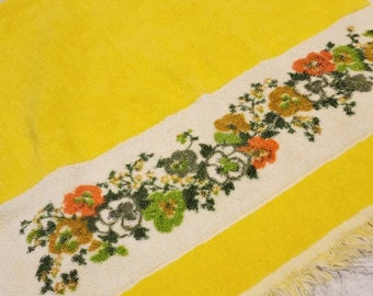 Vintage Yellow Bath Towel