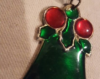 Christmas Bell / Holly Metal Earrings / Vintage Christmas Earrings / pierced Bell Earrings / Ugly Sweater Accessories