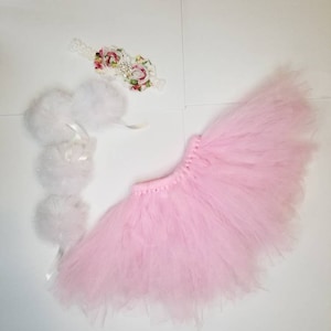 Infant TUTU Pink / Baby Girl Tutu / Purple Tutu / tulle Pom Pom Decor / Photo Shoot Props / Bling Baby Headband