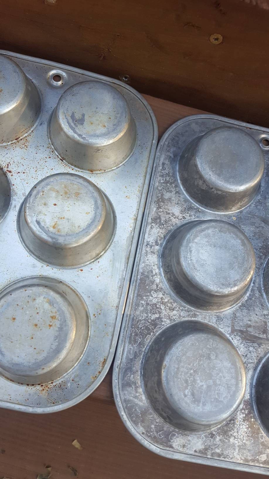 Vintage Aluminum Muffin Pans / Enterprise Aluminum / Set of 2
