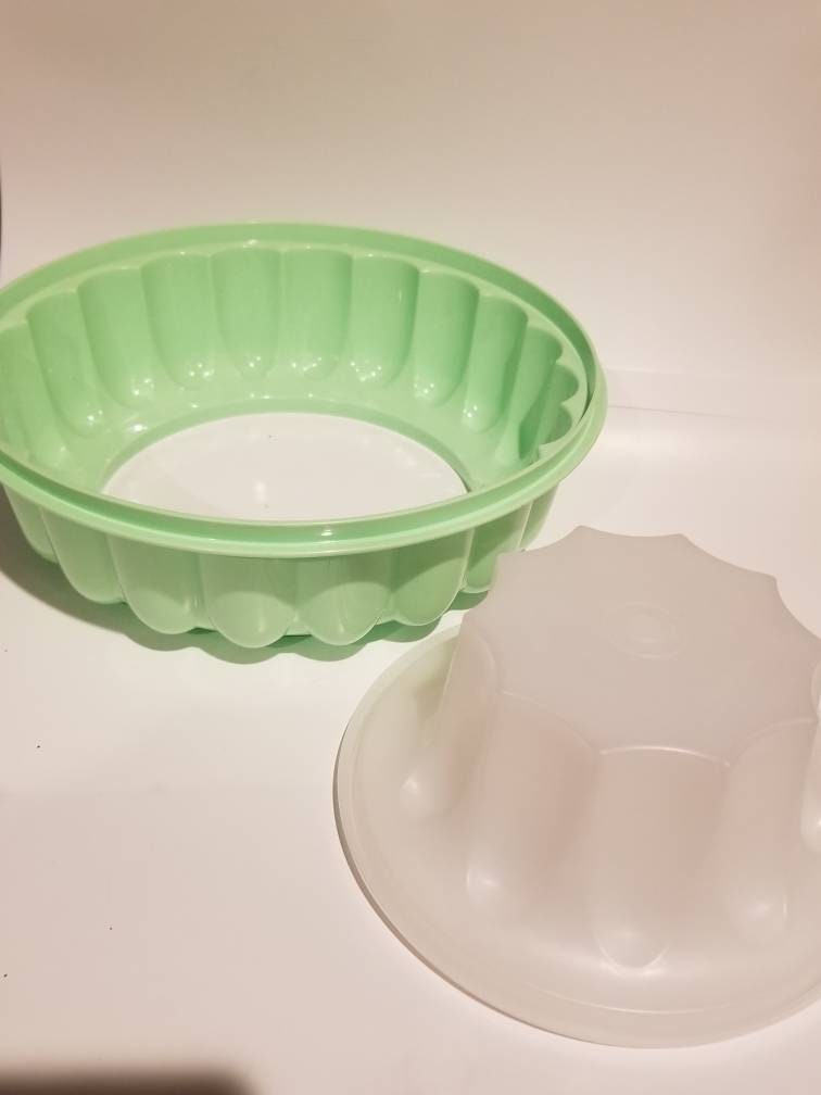 Vintage Mint Green Tupperware 3-piece Jello Mold 1960s 1970s 