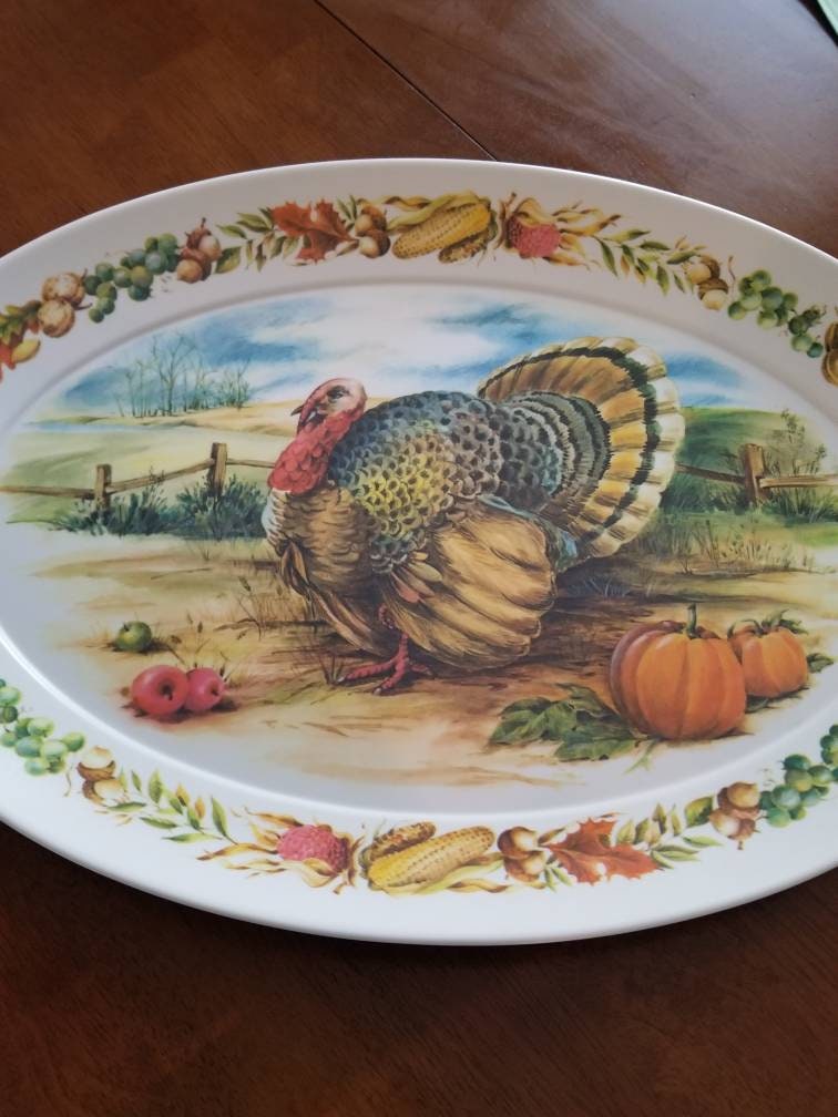 Large Serving Platter / BROOKPARK 1521 / Turkey / Extra Large Holiday ...