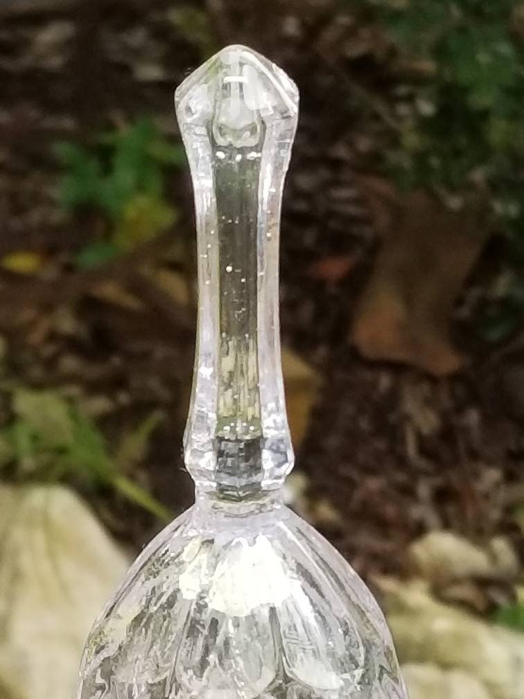 Vintage Glass Bell / Cut Glass Bell / Home Decor / Clear Cut Glass Bell