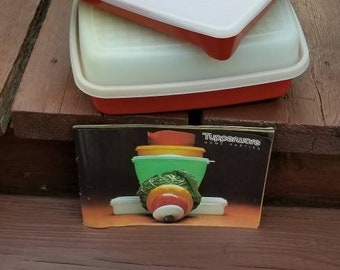 Vintage Tupperware Meat Keeper / Season Serve Tray / Hot Dog Keeper / RV Camping Food Storage Containers / Party Tray / Grilling Mates