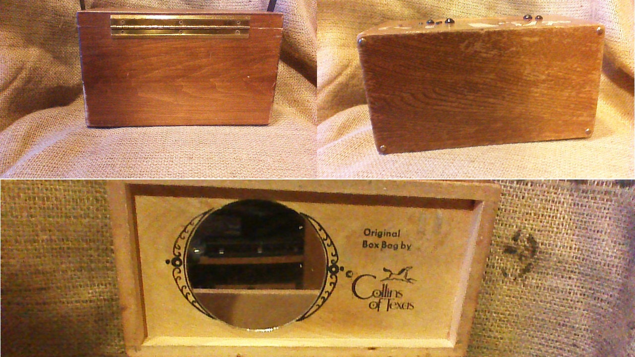 Vintage Box Purse / Enid Collins / Mushrooms / Original Box Bag / Wood Box  / Purse / Storage / Home Decor / Train Case / Jewelry Box