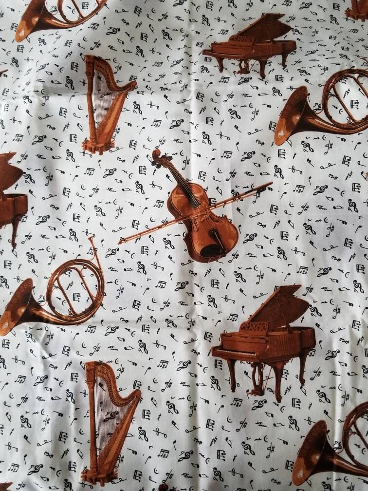 MUSIC Fabric / Piano / Musical Instrument Fabric / cotton Quilt Fabric