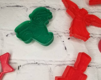 Vintage Cookie Cutters / Christmas Bear / Toy Soldier / Angel / Gingerbread Man