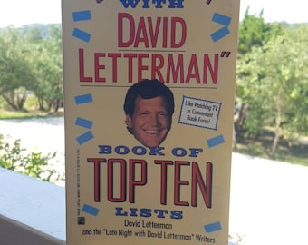 David Letterman Book of Top 10 / Late Night / TV / Celebrities / Talk Show Host / New York / 1990 / Humor / Pocket Book / Books