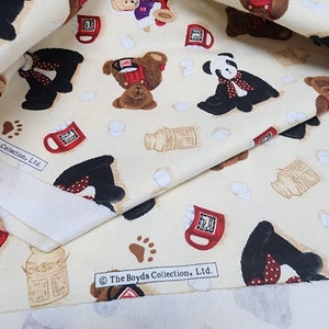 The Boyds Collection / Hot Cocoa and Marshmallows Boyd&#39;s Bear Fabric / Flannel Fabric