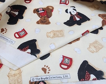 The Boyds Collection / Hot Cocoa and Marshmallows Boyd's Bear Fabric / Flannel Fabric