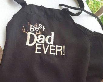 Best Dad Ever Full Length Apron. ANTLER APRON Father's Day Gift