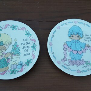 Vintage Precious Moments / Collector Plates / Miniature / Plates / Hearts / Christmas / Payer Plates / Nursery Decor / Child Room