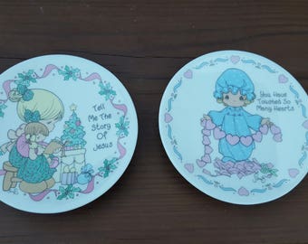 Vintage Precious Moments / Collector Plates / Miniature / Plates / Hearts / Christmas / Payer Plates / Nursery Decor / Child Room