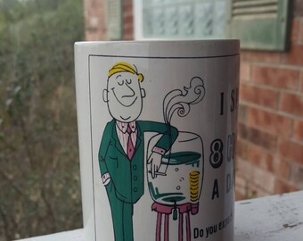 COFFEE CUP HUMOR /  Vintage Office Coffee Cup made in Japan /  funny Coffee Cup /  Coffee Mug