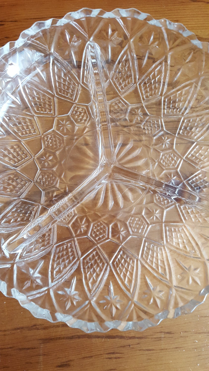 Lead Crystal Relish Tray