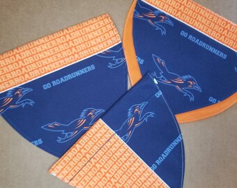 Orange and Blue Roadrunners Pet Bandana /  Dog Bandana / Over the Collar Doggie Bandana