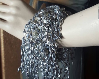 Vintage Statement Bracelet / Pom Pom Silver Bracelet / Dangle / Bead Bracelet / Jewelry / Pom Pom Bracelet / Dangle Drop Jewelry