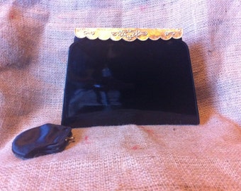 Vintage Black Clutch  / Elegant Evening Bag / After Five / Black / Clutch /  Coin Purse / Black Purse / Black handbag