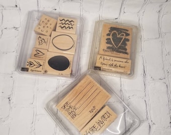 Stampin Up Dot Invitation 1999 / Stampin Up Eggcitement 2003 / listen With The Heart 2004 / Stamp Block Sets