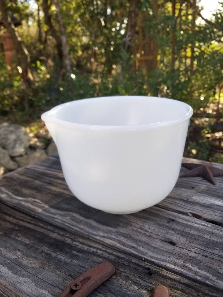 Glasbake Mixing Bowl for Sunbeam Vintage Milk Glass Mixing Bowl With Spout