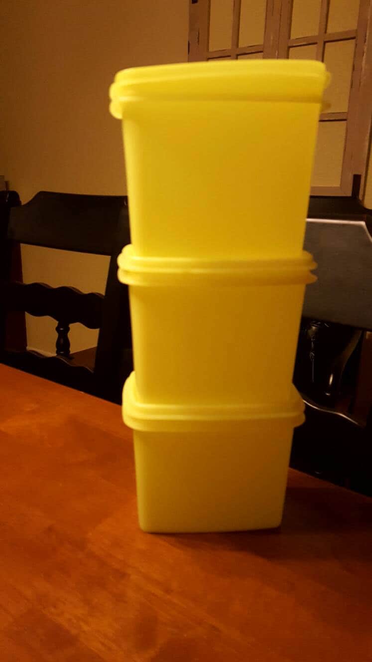 Vintage Tupperware / Stackable Tupperware / Yellow Tupperware