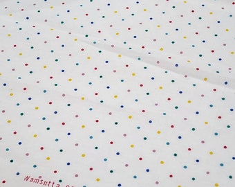 Vintage Wamsutta Polka Dot Fabric / Rainbows Dot Fabric