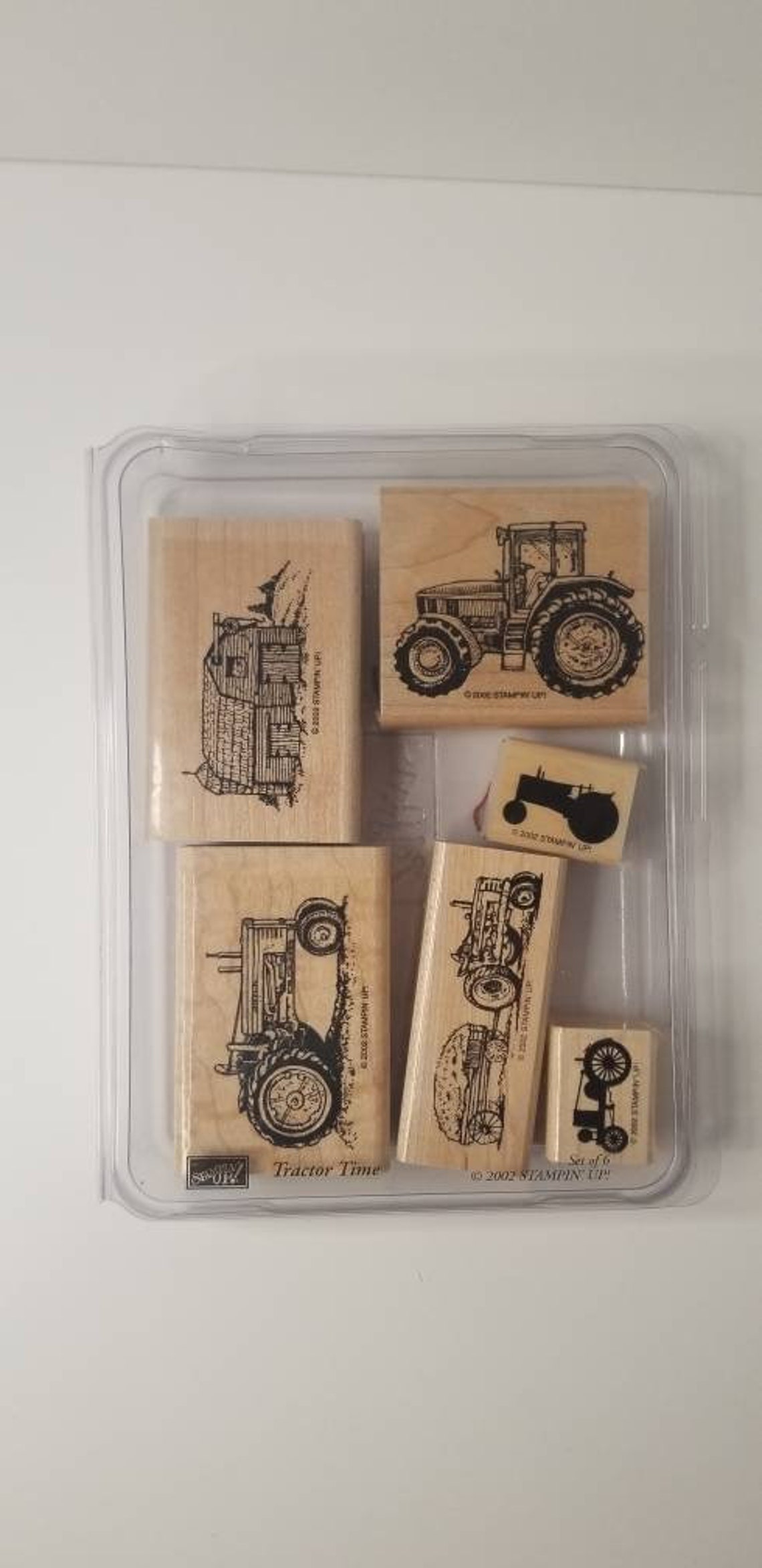 Tractor Rubber Stamp / Farm Stamp Set / 6 Stamps / Card Making Etsy