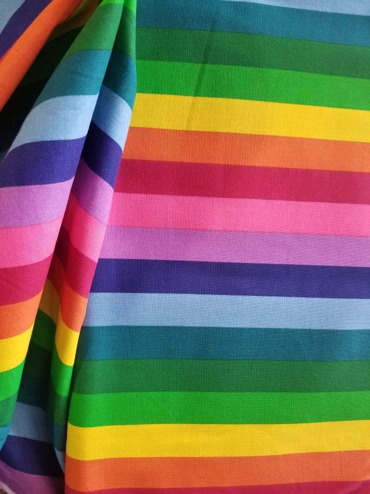 Rainbow Cotton Fabric by the Yard / Quilting Fabric Etsy