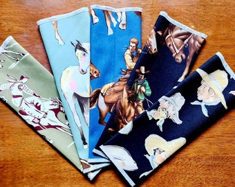 5 Pack Cowboy Theme Handkerchiefs / Boys Hankies / Reusable Napkins